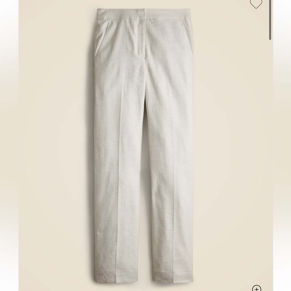 J.Crew Kate Straight Leg Linen Four-Season Stretch Pant- Size 0/2 - Picture 2 of 11